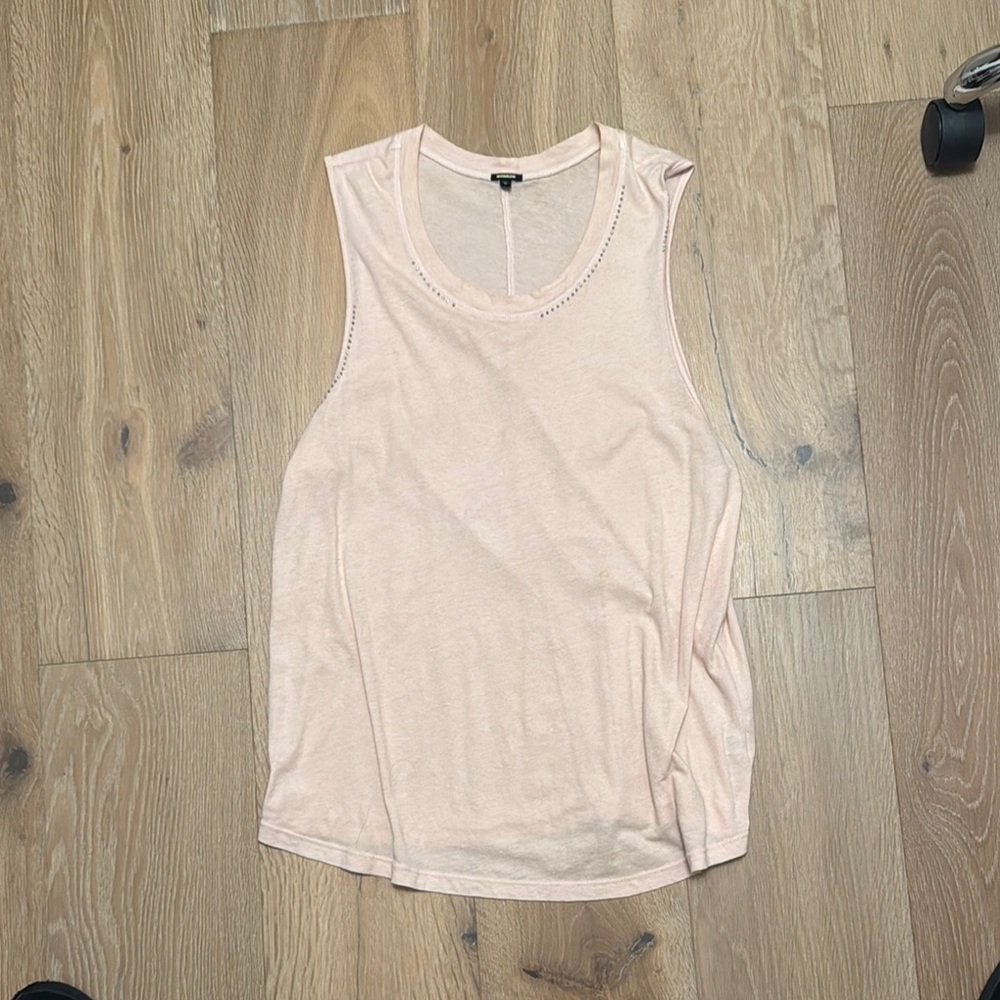 Monrow Pink Sleeveless Tank Top